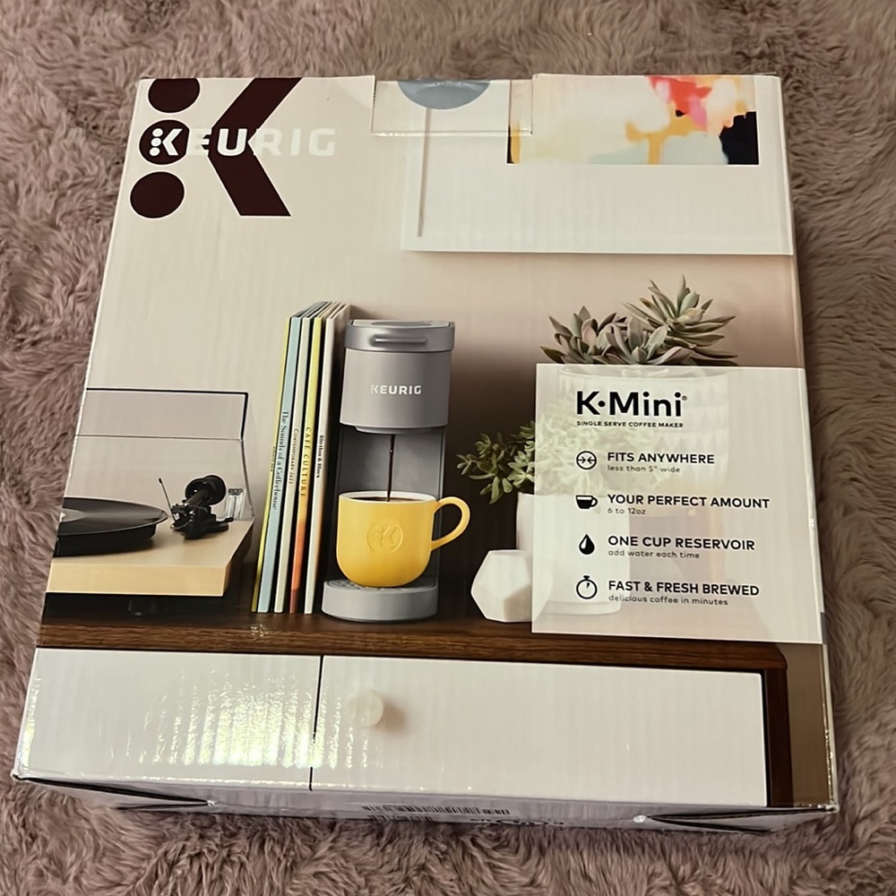 Keurig K Mini Single Serve Coffee Maker Studio Gray less than 5” wide 6 - 12 oz - Picture 2 of 9